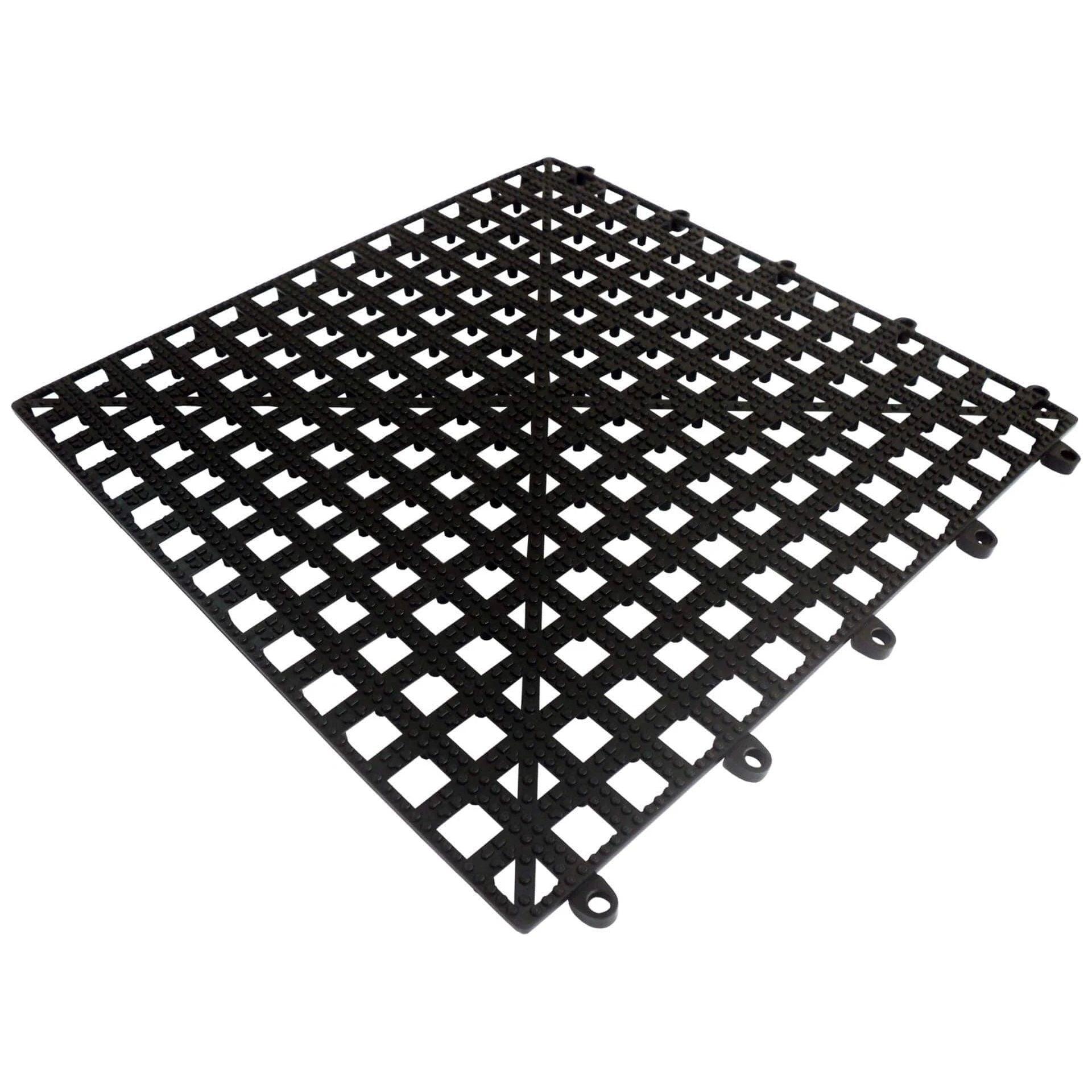 Modern Black Interlocking Bar Shelf Tile 13" x 13"