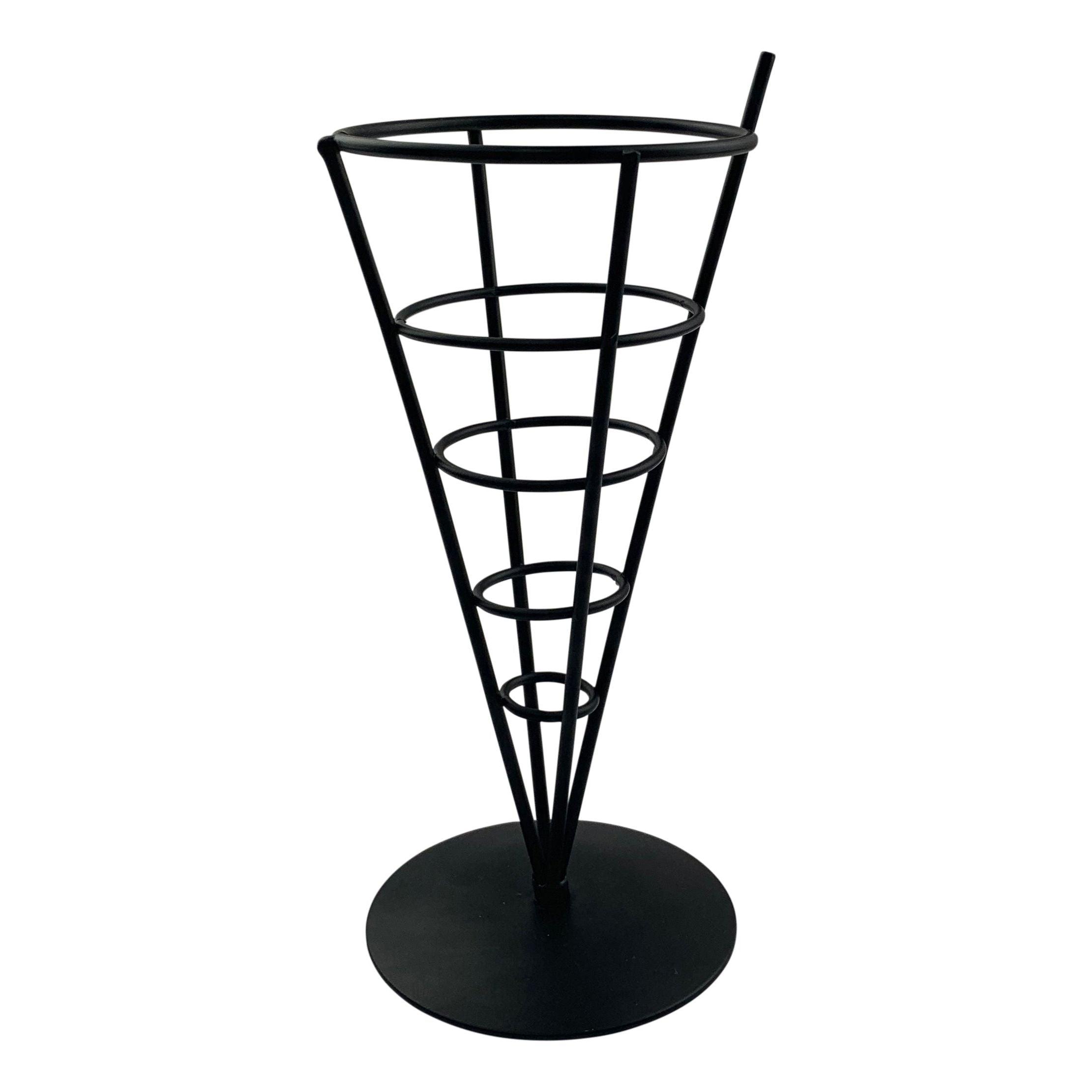 Sleek Black Wire French Fry Cone