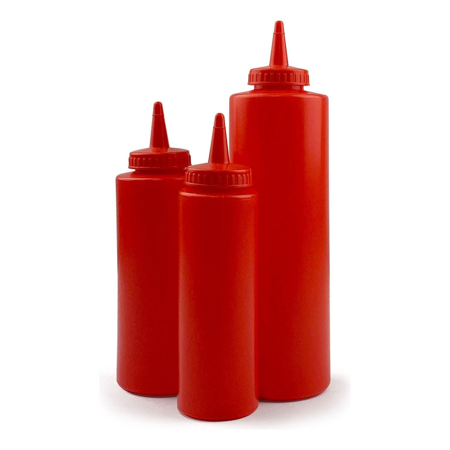 12oz Red Squeeze Sauce Bottles