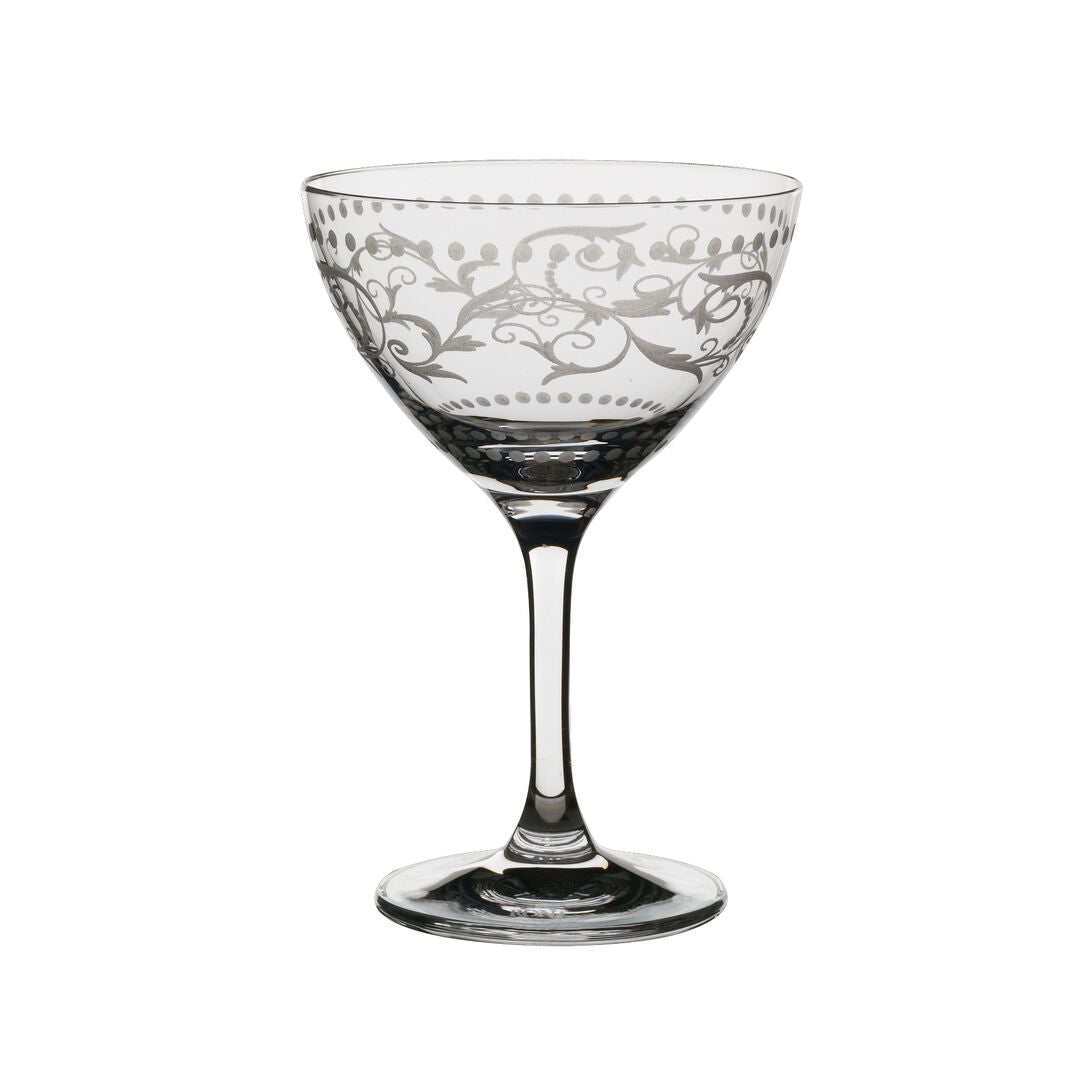 Utopia | Glassware (Crystal) | Vintage Dots Martini/Champagne 14.61cm H 23.6cl | Bespoke77