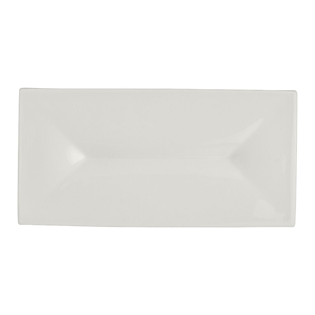 Utopia | Tableware | White Album Rectangular Tray w/ Indent 23.8 x 11.75 x 1.9cm (9 3/8 x 4 5/8 x 3/4") | Bespoke77