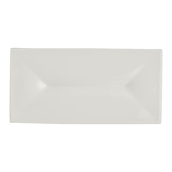 Utopia | Tableware | White Album Rectangular Tray w/ Indent 23.8 x 11.75 x 1.9cm (9 3/8 x 4 5/8 x 3/4") | Bespoke77