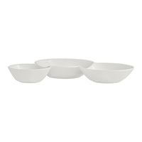 Utopia | Tableware | White Album 3 Compartment Gourmet Sauce Dish 18 x 2.5cm 20cl (7 1/8 x 1" 7oz) | Bespoke77