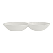 Utopia | Tableware | White Album 2 Compartment Gourmet Sauce Dish 18 x 2.5cm 17cl (7 1/8 x 1" 6oz) | Bespoke77