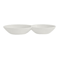 Utopia | Tableware | White Album 2 Compartment Gourmet Sauce Dish 18 x 2.5cm 17cl (7 1/8 x 1" 6oz) | Bespoke77