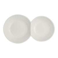 Utopia | Tableware | White Album 2 Compartment Gourmet Sauce Dish 18 x 2.5cm 17cl (7 1/8 x 1" 6oz) | Bespoke77