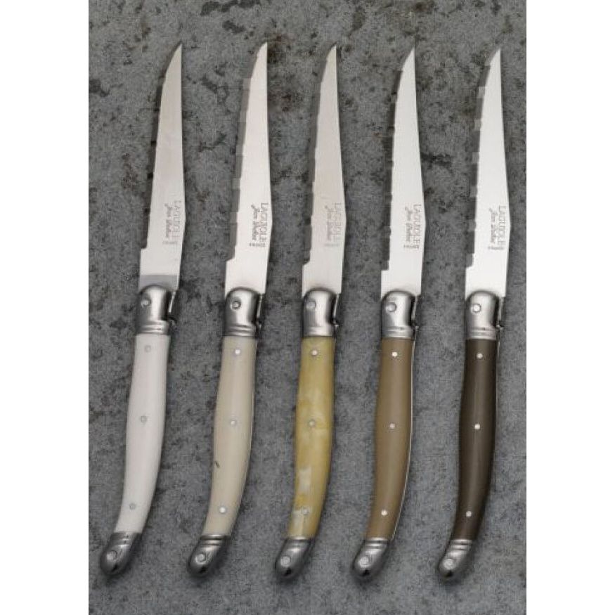Utopia | Cutlery | Laguiole White Handle Steak Knife Serrated 1.2mm Blade | Bespoke77