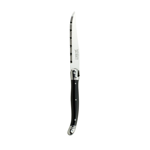 Utopia | Cutlery | Laguiole Black Handle Serrated Steak Knife 1.2mm Blade | Bespoke77