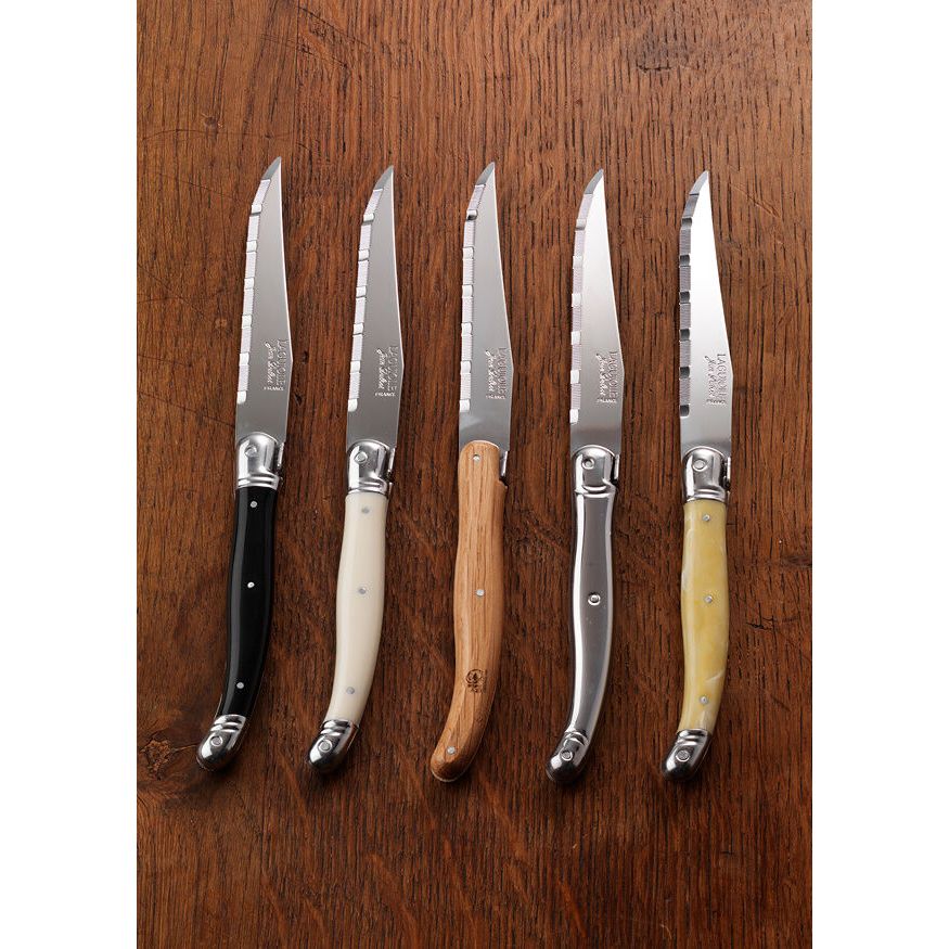 Utopia | Cutlery | Laguiole Black Handle Serrated Steak Knife 1.2mm Blade | Bespoke77