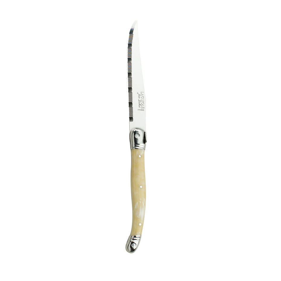 Utopia | Cutlery | Laguiole Horn Handle Serrated Steak Knife 1.2mm Blade | Bespoke77