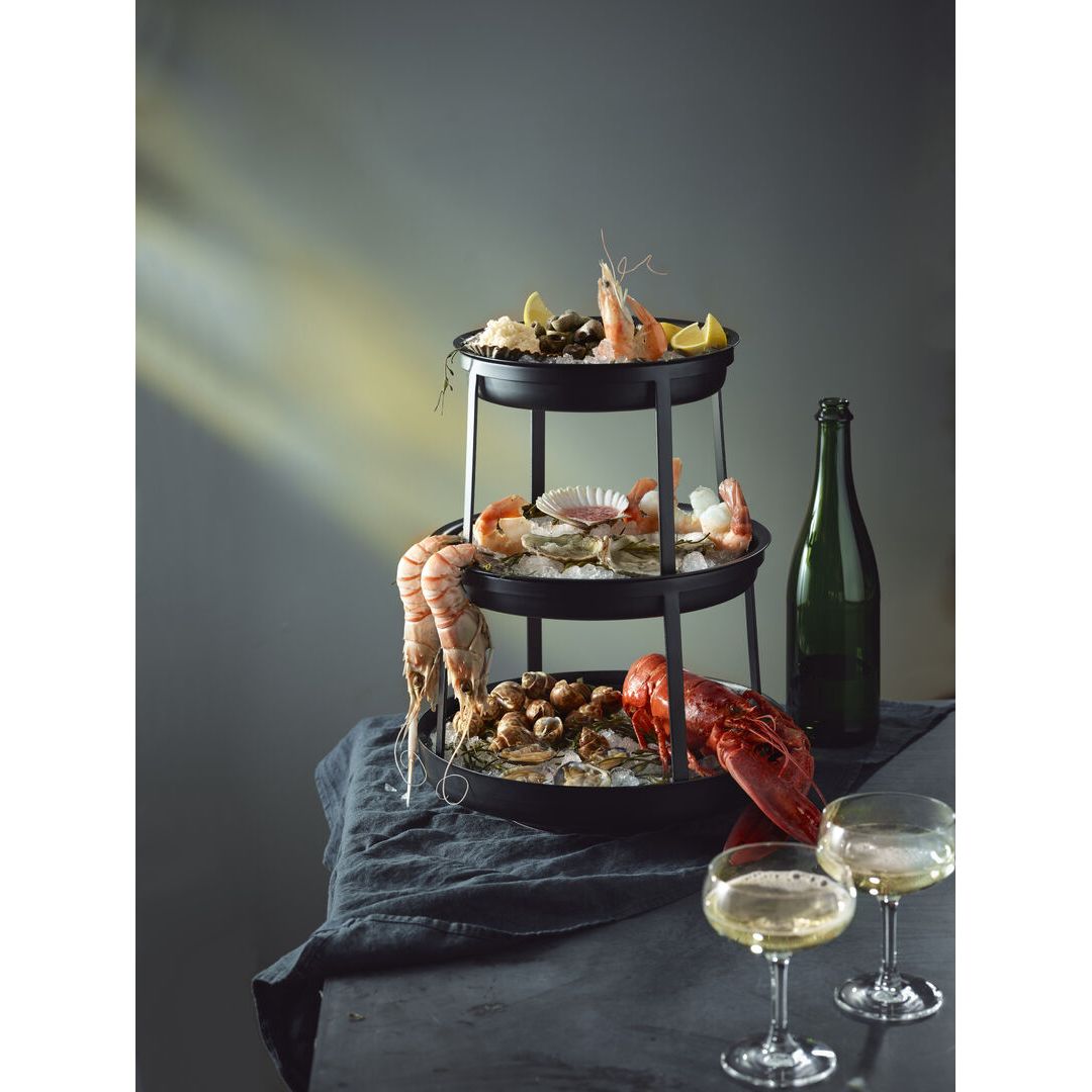 Black Metal 3 Tier Seafood Stand 31cm x 39.4cm (12 1/4" x 15 1/2")