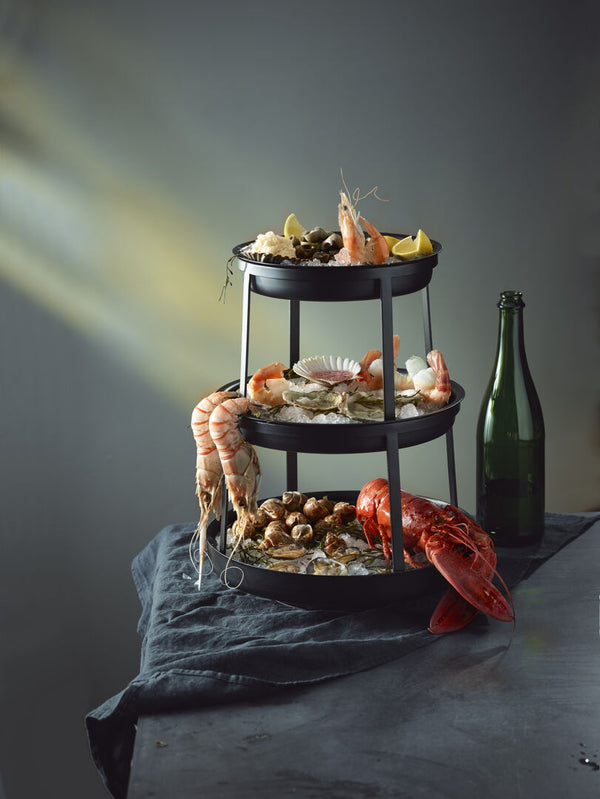 Black Metal 2 Tier Seafood Stand 31 x 23cm (12 1/4 x 9")