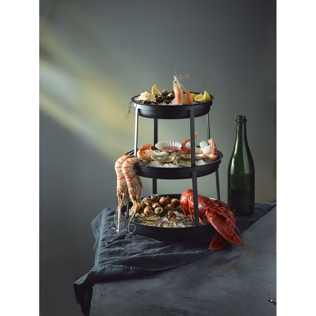 Black Metal 2 Tier Seafood Stand 31 x 23cm (12 1/4 x 9")