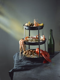 Black Metal 2 Tier Seafood Stand 31 x 23cm (12 1/4 x 9")