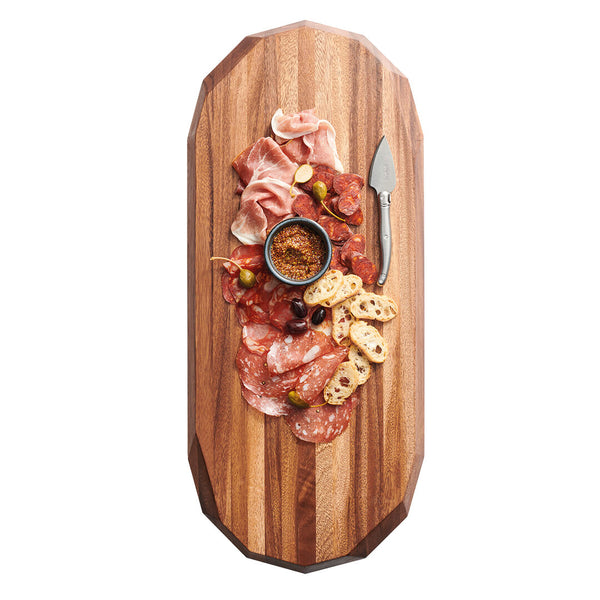 Utopia | Buffet | Creations Wood Oval Faceted Acacia Board 71.1 x 30.5 x 5cm (28 x 12 x 2") | Bespoke77