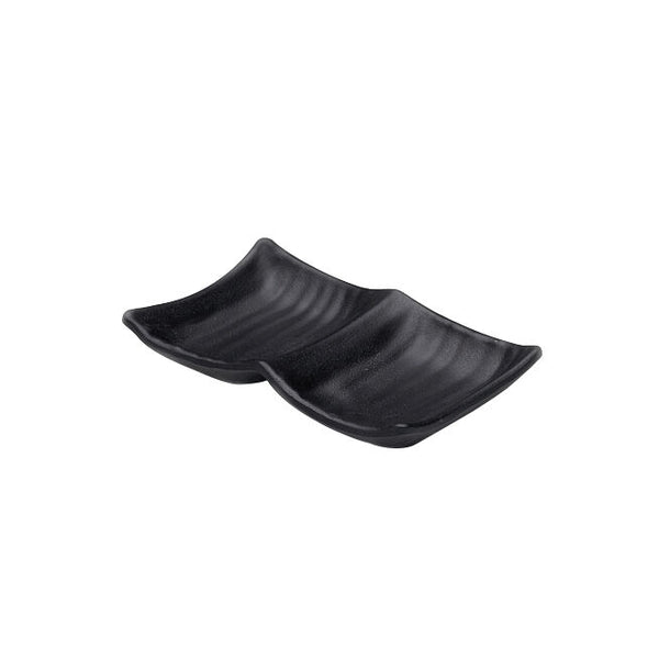 Utopia | Tableware | Zen Black 2 Compartment Tray 8.5 x 2.5cm (3 3/8 x 1") | Bespoke77