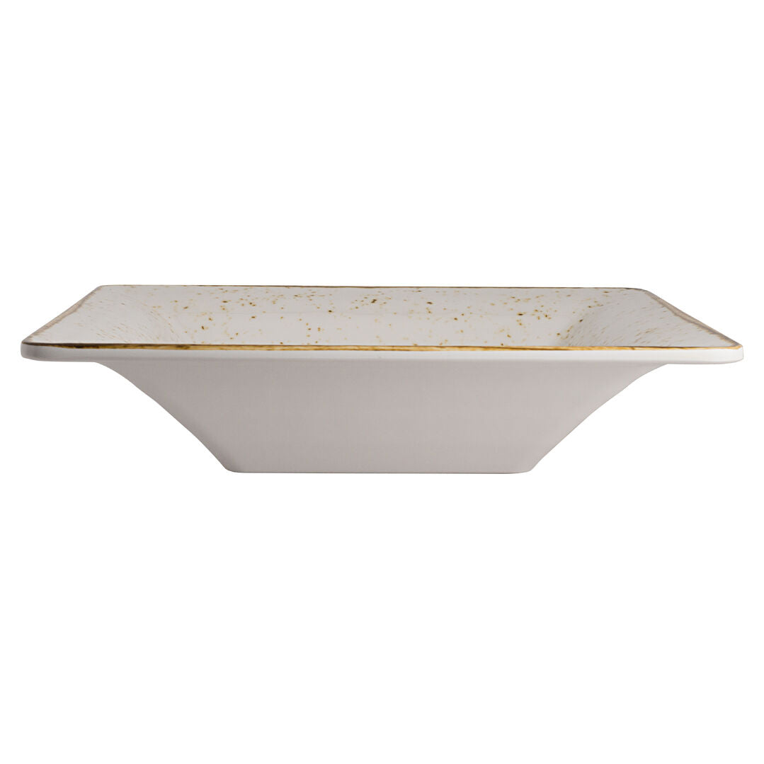 Utopia | Buffet | Craft White Square Pebble Bowl 34.3 x 7.6cm 2.8Ltr (13 1/2 x 3" 3qts) | Bespoke77