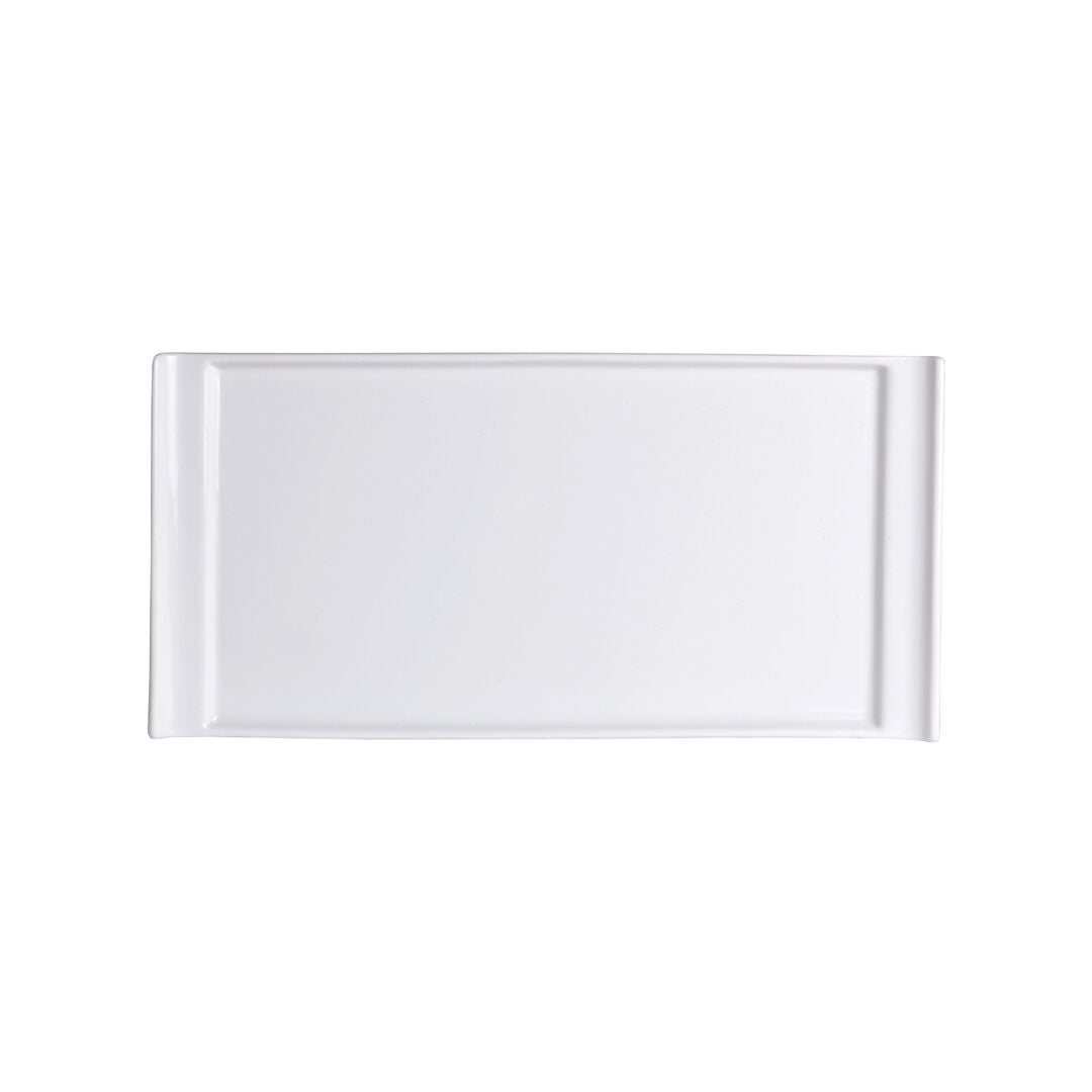 Utopia | Tableware | Cafe Porcelain Rectangle Tray Handled 20 x 10cm (7 7/8 x 3 7/8") | Bespoke77