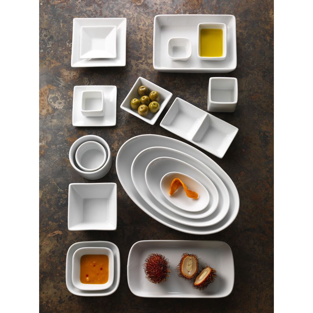 Utopia | Tableware | Cafe Porcelain Rectangle Tray Handled 20 x 10cm (7 7/8 x 3 7/8") | Bespoke77
