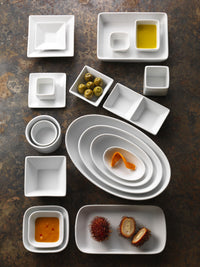 Utopia | Tableware | Cafe Porcelain Rectangle Tray Handled 20 x 10cm (7 7/8 x 3 7/8") | Bespoke77
