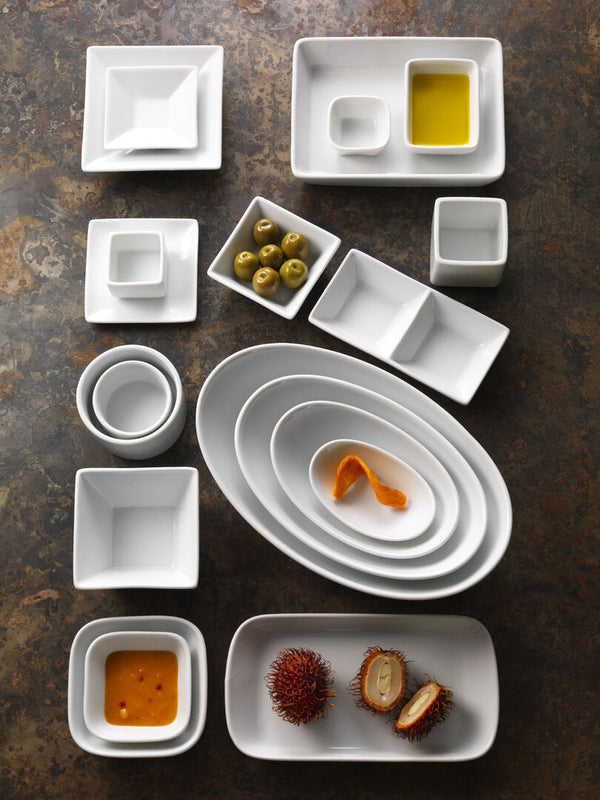 Utopia | Tableware | Cafe Porcelain Square Ramekin 5cm 2.2cl (2" 3/4oz) | Bespoke77