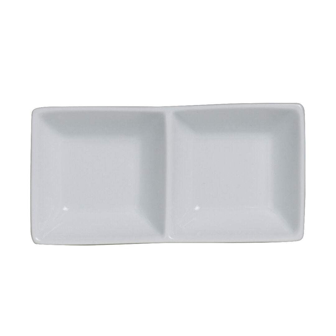 Utopia | Tableware | Cafe Porcelain Double Well Tray 14.5 x 7cm 6cl (5 3/4 x 2 3/4" 2oz) | Bespoke77