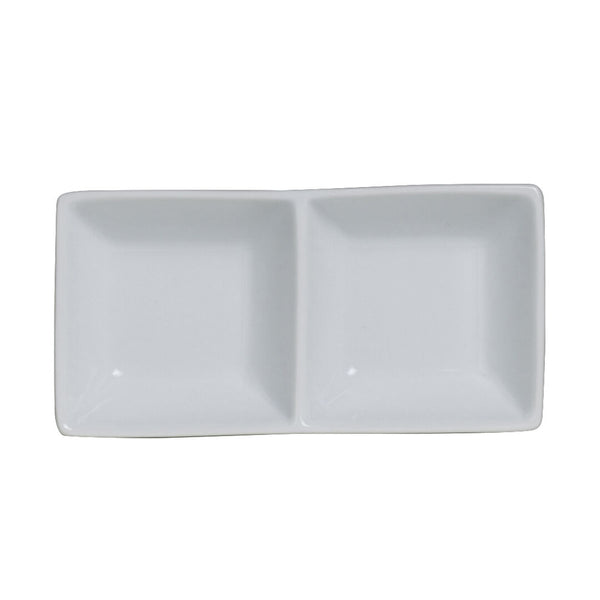 Utopia | Tableware | Cafe Porcelain Double Well Tray 14.5 x 7cm 6cl (5 3/4 x 2 3/4" 2oz) | Bespoke77