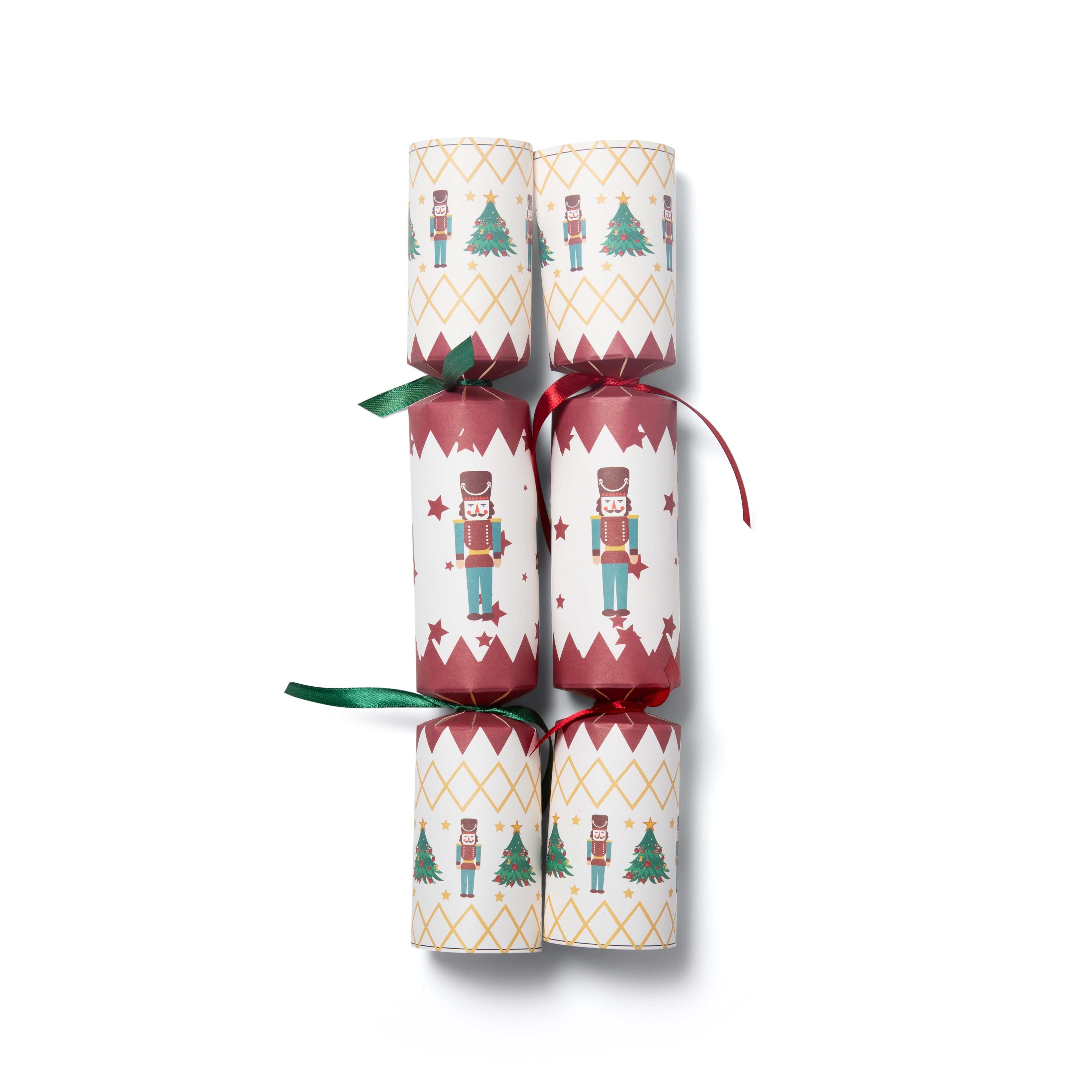 Eco Friendly Christmas Crackers 12 Inch - Nutcracker/Xmas Tree Print