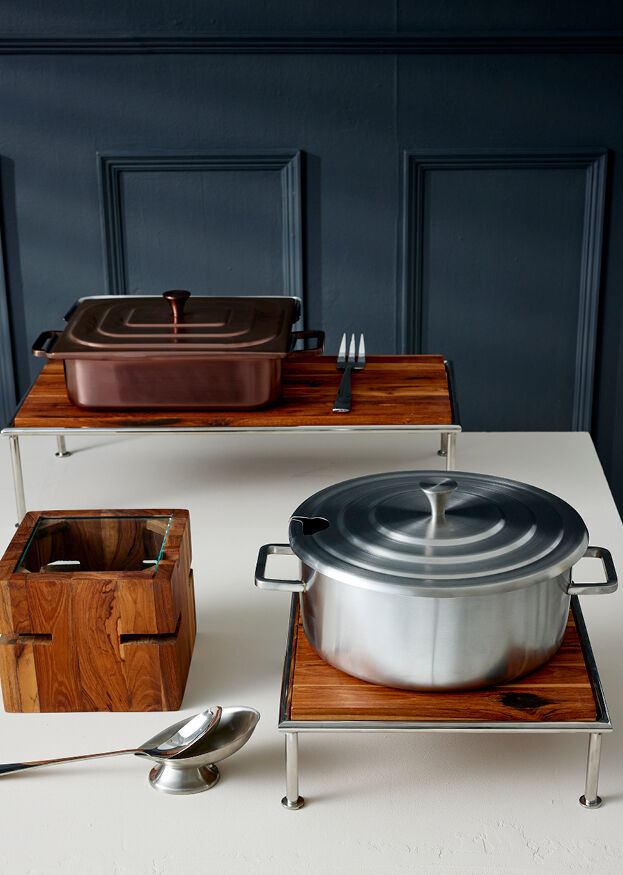Homestyle Brushed Stainless Round Chafer 38.1 x 31.8 x 12.7cm 3.8ltr (15 x 12 1/2 x 5" 4qts)