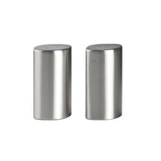 Utopia | Table Presentation | Metal Satin Finish Oval Salt & Pepper Set 2.5 x 6.5cm (1 x 2 3/5") | Bespoke77