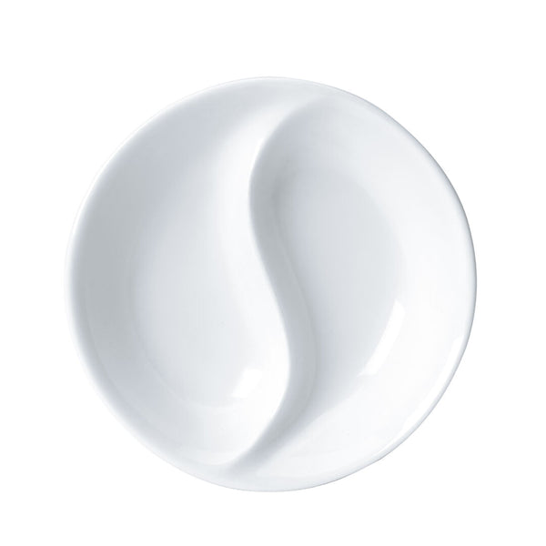 Utopia | Tableware | Oriental Round Divided Dish 9.7 x 2.3cm (3 4/5 x 9/10") | Bespoke77