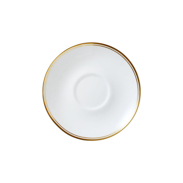 Utopia | Tableware | Burnished Gold Coupe Tea Saucer For One 14.5cm (5 3/4") Fits AND0411A | Bespoke77