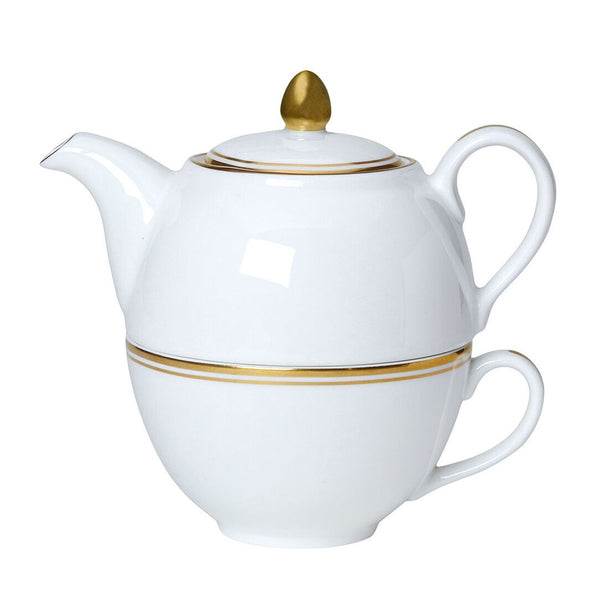 Utopia | Tableware | Burnished Gold Coupe Tea For One Set | Bespoke77
