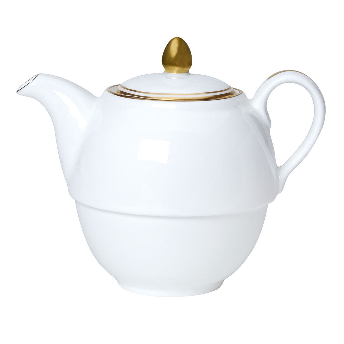 Utopia | Tableware | Burnished Gold Coupe Tea Set For One Teapot 12.4cm 46cl (5" 16oz) | Bespoke77