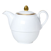Utopia | Tableware | Burnished Gold Coupe Tea Set For One Teapot 12.4cm 46cl (5" 16oz) | Bespoke77