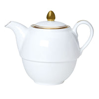 Utopia | Tableware | Burnished Gold Coupe Tea Set For One Teapot 12.4cm 46cl (5" 16oz) | Bespoke77