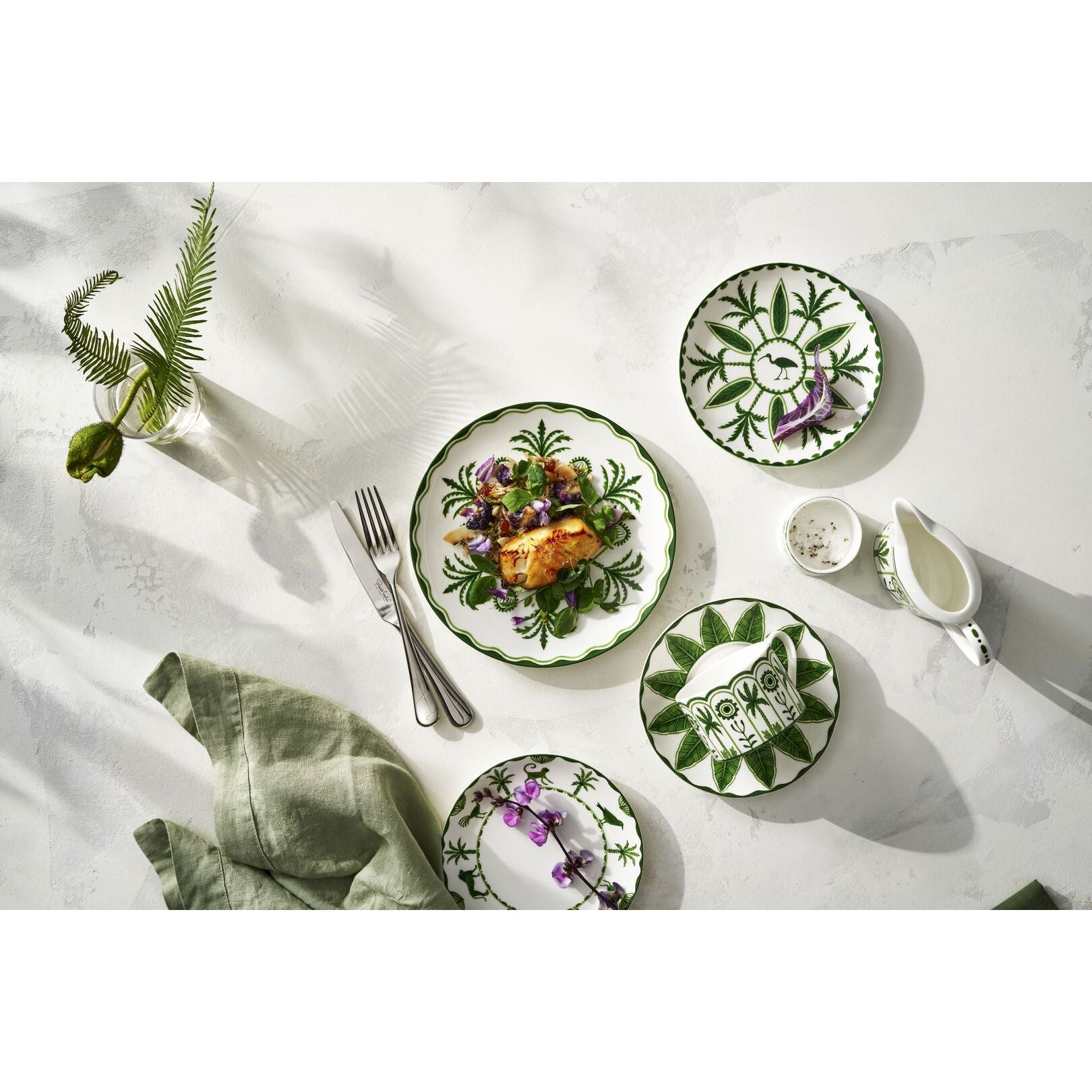 Utopia | Tableware | Sultan's Garden Green Coupe Large Bowl 23cm 2Ltr (9 1/6" 70oz) | Bespoke77