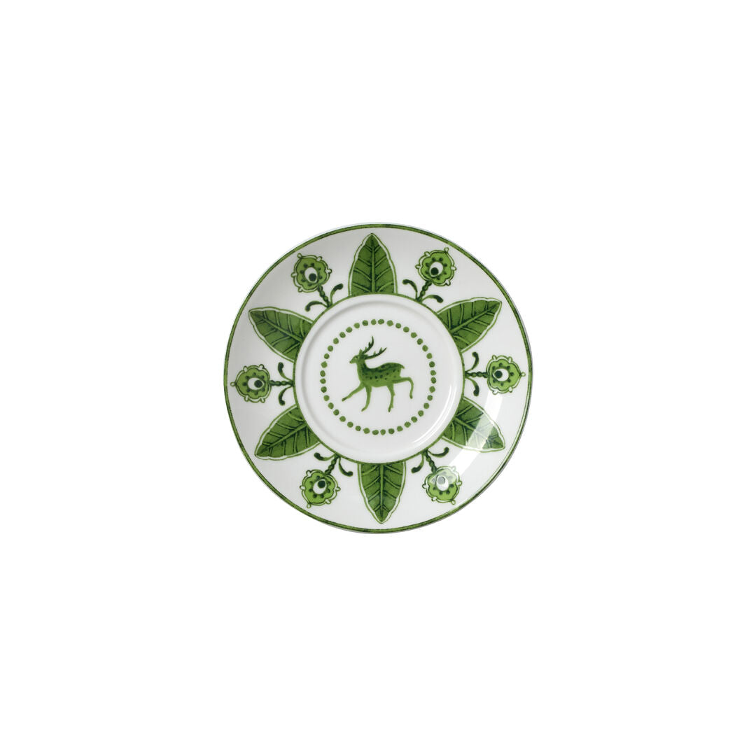 Utopia | Tableware | Sultan's Garden Green Coupe Espresso Saucer 12cm (4 3/4") Fits AND0112 | Bespoke77