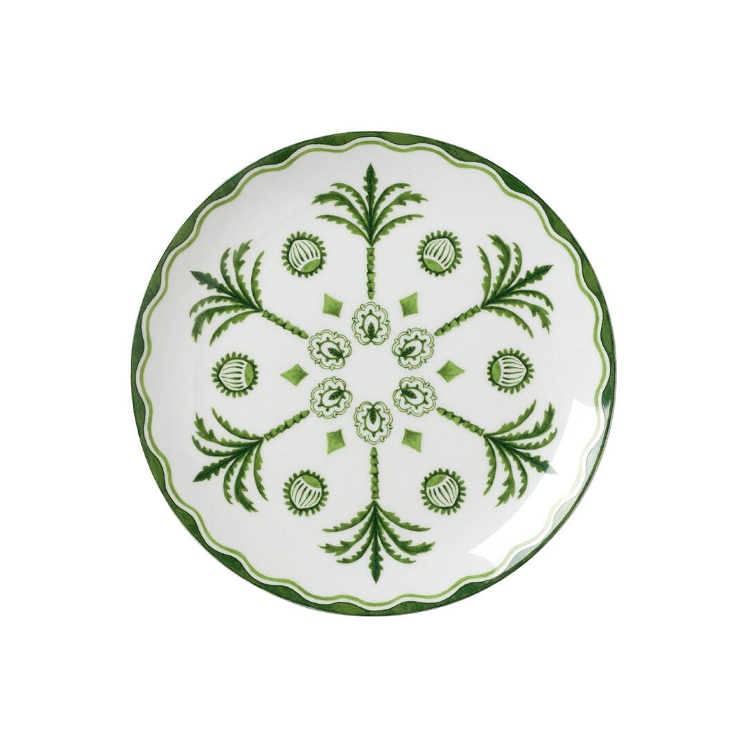 Utopia | Tableware | Sultan's Garden Green Coupe Plate 21cm (8 1/4") | Bespoke77