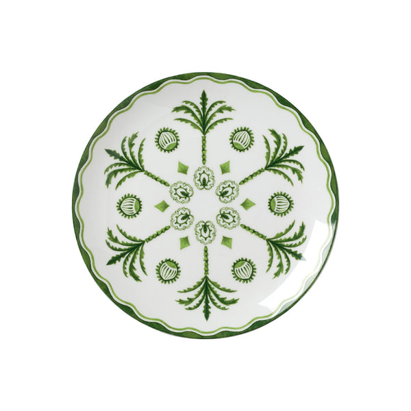 Utopia | Tableware | Sultan's Garden Green Coupe Plate 21cm (8 1/4") | Bespoke77