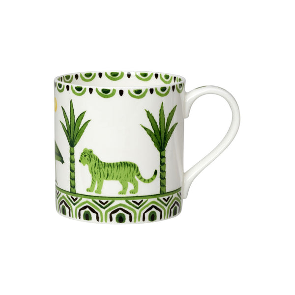 Utopia | Tableware | Sultan's Garden Green Coupe Mug 9cm 35cl (3 1/2" 12 1/3oz) | Bespoke77
