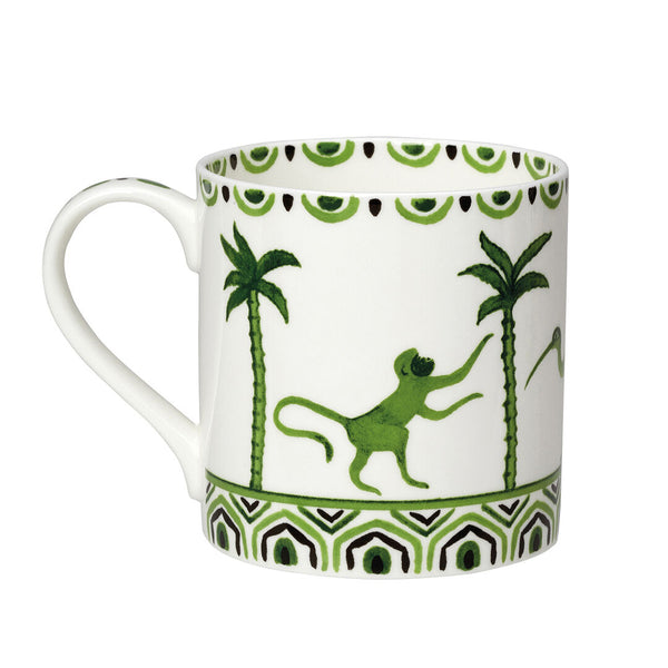 Utopia | Tableware | Sultan's Garden Green Coupe Mug 9cm 35cl (3 1/2" 12 1/3oz) | Bespoke77