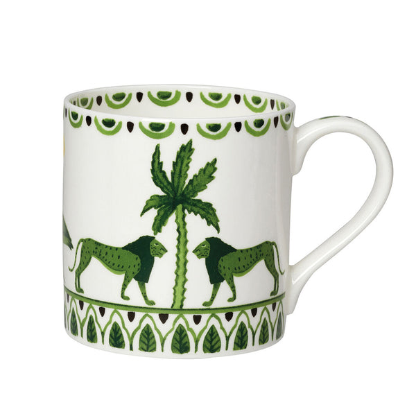 Utopia | Tableware | Sultan's Garden Green Coupe Mug 9cm 35cl (3 1/2" 12 1/3oz) | Bespoke77