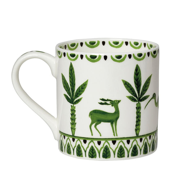 Utopia | Tableware | Sultan's Garden Green Coupe Mug 9cm 35cl (3 1/2" 12 1/3oz) | Bespoke77