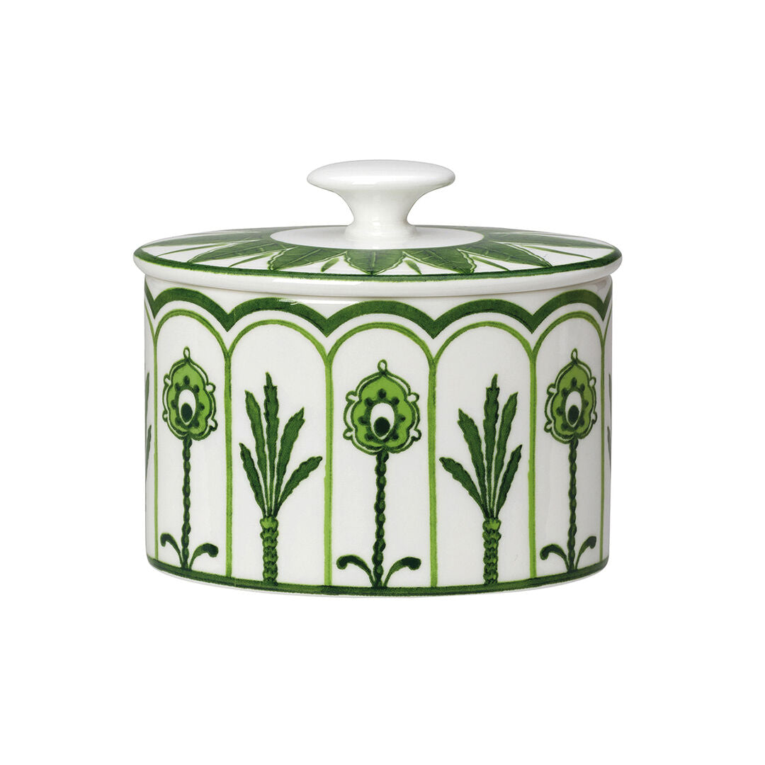 Utopia | Tableware | Sultan's Garden Green Coupe Oval Sugar 9cm 22.5cl (3 1/2" 8oz) Lid Sold Separately | Bespoke77