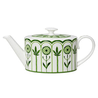 Utopia | Tableware | Sultan's Garden Green Coupe 2 Cup Oval Teapot 10cm 55cl (4" 19 1/3oz) | Bespoke77