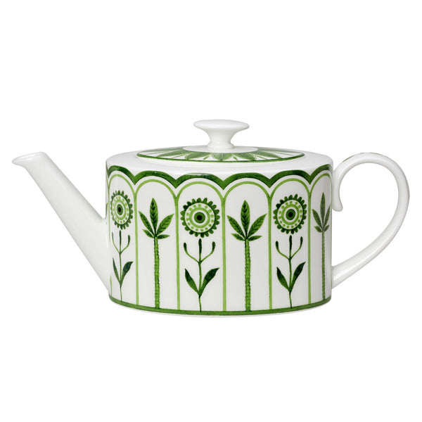 Utopia | Tableware | Sultan's Garden Green Coupe 2 Cup Oval Teapot 10cm 55cl (4" 19 1/3oz) | Bespoke77