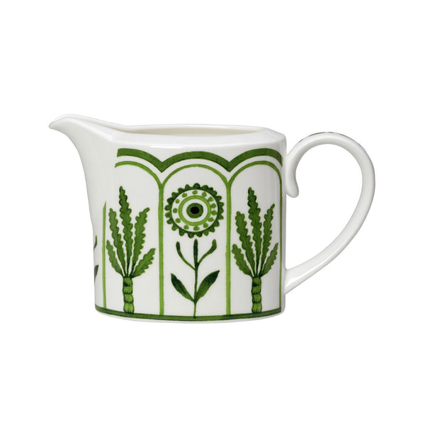 Utopia | Tableware | Sultan's Garden Green Coupe Milk Jug 9cm 22cl (3 1/2" 7 3/4oz) | Bespoke77