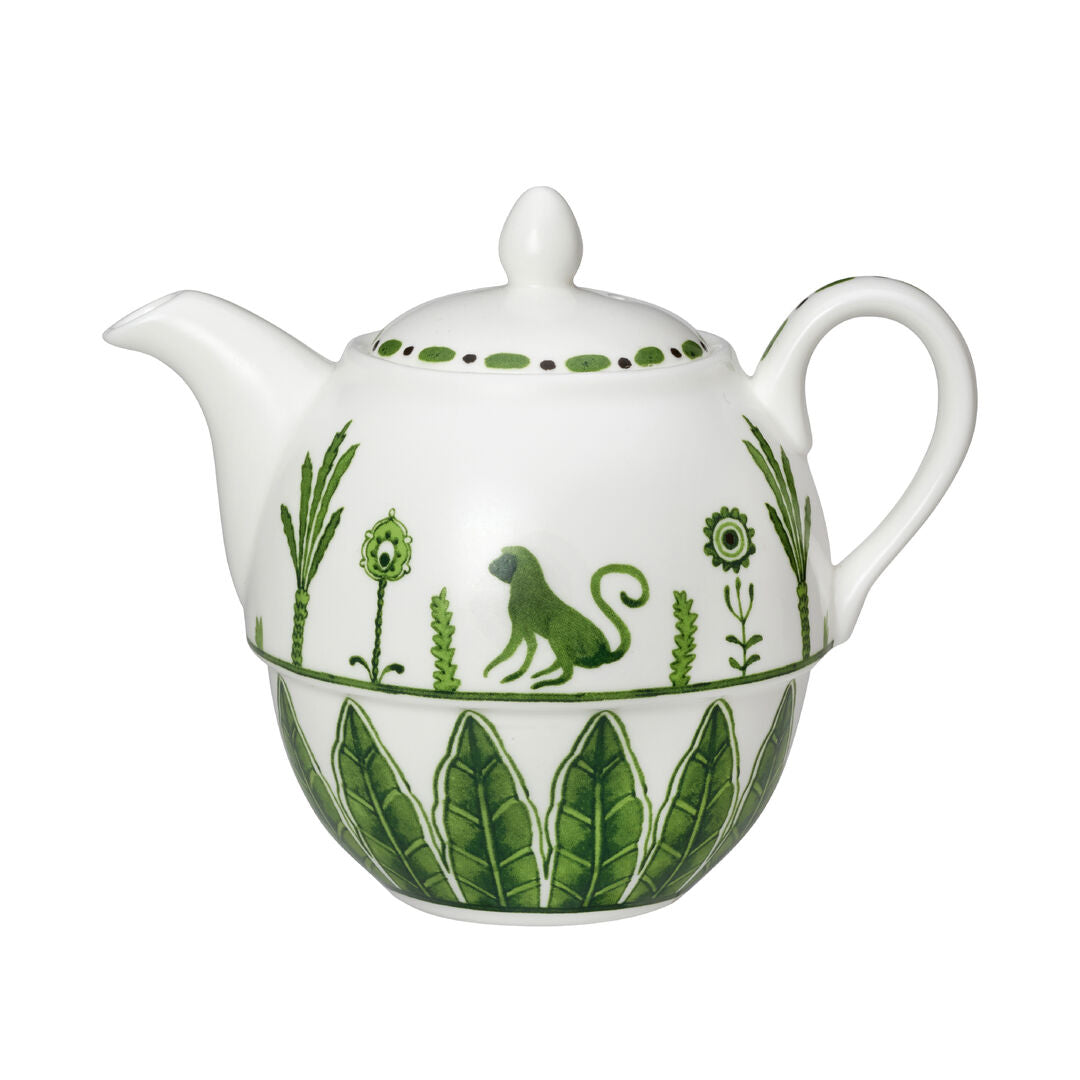 Utopia | Tableware | Sultan's Garden Green Coupe Tea For One Teapot 12.4cm 46cl (5" 16oz) | Bespoke77