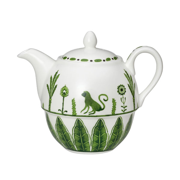 Utopia | Tableware | Sultan's Garden Green Coupe Tea For One Teapot 12.4cm 46cl (5" 16oz) | Bespoke77